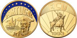 World Coins - Portugal, Medal, Ecu Europa, 1993, Copper Gilt,