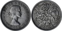 World Coins - Great Britain, Elizabeth II, 6 Pence, 1962, Copper-nickel, , KM:903