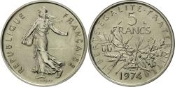 World Coins - Coin, France, 5 Francs, 1974, Paris, , Nickel Clad Copper-Nickel, KM:P503