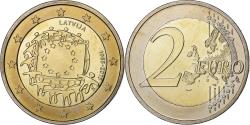 World Coins - Latvia, 2 Euro, 30 ans Drapeau européen, 2015, Bi-Metallic, , KM:New