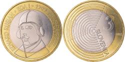 World Coins - Slovenia, 3 Euro, 2009, Edward Rusjan 1909, , Bi-Metallic