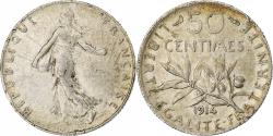 World Coins - France, Semeuse, 50 Centimes, 1914, Paris, , Silver, KM:854