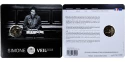 World Coins - France, 2 Euro, Simone Veil, 2018, Monnaie de Paris, Coin card.FDC,