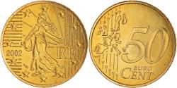 World Coins - France, 50 Euro Cent, 2002, Paris, BU, , Brass, KM:1287
