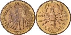 World Coins - Coin, San Marino, 20 Lire, 1974, Rome, FDC, , Aluminum-Bronze, KM:34