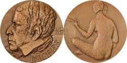 World Coins - France, Medal, Jean-Auguste-Dominique Ingres, 1966, Bronze, Quérolle,