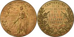 World Coins - France, Medal, Centenaire de la levée du siège de Lille, 1892, Rivet,