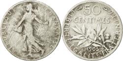 World Coins - Coin, France, Semeuse, 50 Centimes, 1905, Paris, , Silver, KM:854