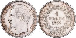 World Coins - France, Louis Napoleon Bonaparte, 1 Franc, 1852, Paris, Silver,