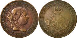 World Coins - Coin, Spain, Isabel II, 5 Centimos, 1866, Madrid, , Copper, KM:635.4