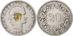 World Coins - Switzerland, 20 Rappen, Libertas, 1893, Bern, Nickel, , KM:29