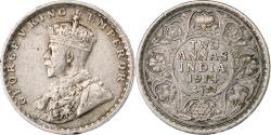 World Coins - British India, George V, 2 Annas, 1914, Silver, AU(50-53), KM:515