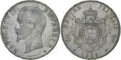 World Coins - France, Napoleon III, 5 Francs, 1856, Strasbourg, Silver,