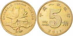 World Coins - CHINA, PEOPLE'S REPUBLIC, 5 Jiao, 2011, Brass, , KM:1411