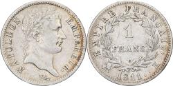 World Coins - France, Napoleon I, 1 Franc, 1811, Bordeaux, Clashed dies, Silver,