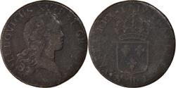 World Coins - Coin, France, Louis XV, Sol au buste enfantin, 1719, Rouen, , Copper
