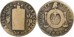 World Coins - France, 2 sols à la Balance, 1793 / AN II, Metz, Copper, , Gadoury:31