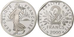 World Coins - France, 2 Francs, Semeuse, 2000, MDP, Proof, Nickel,