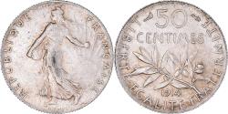 World Coins - Coin, France, Semeuse, 50 Centimes, 1914, Paris, , Silver, KM:854