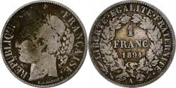 World Coins - France, Franc, Cérès, 1894, Paris, Silver, , Gadoury:465a, Le