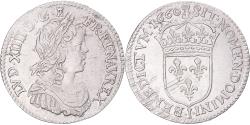 World Coins - France, Louis XIV, 1/12 Ecu à la mèche longue, 1660, Limoges, Silver