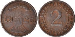 World Coins - Coin, GERMANY, WEIMAR REPUBLIC, 2 Reichspfennig, 1924