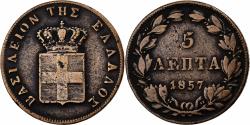 World Coins - Greece, Othon, 5 Lepta, 1857, Copper, , KM:32