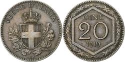 World Coins - Italy, Vittorio Emanuele III, 20 Centesimi, 1919, Rome, Copper-nickel