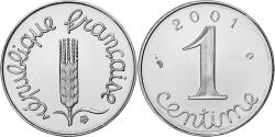 World Coins - Coin, France, Épi, Centime, 2001, Paris, Proof / BE, , Stainless