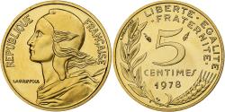 World Coins - France, 5 Centimes, Marianne, 1978, Monnaie de Paris, série FDC