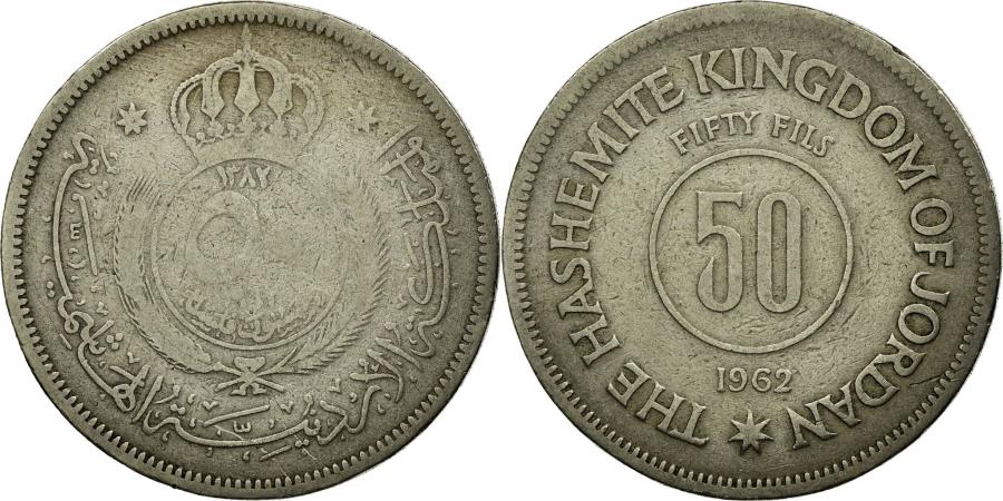 bund tapperhed Sammenligning Coin, Jordan, Hussein, 50 Fils, 1/2 Dirham, 1962, , Copper-nickel, KM:11