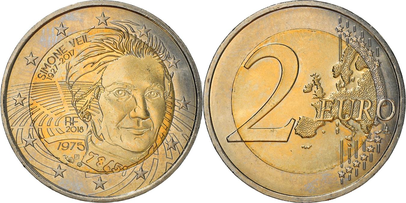 France, 2 Euro, Simone Veil, 2017, , Bi-Metallic | European Coins