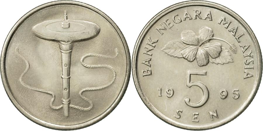 Malaysia, 5 Sen, 1995, , Copper-nickel, KM:50 | Asian and Middle ...
