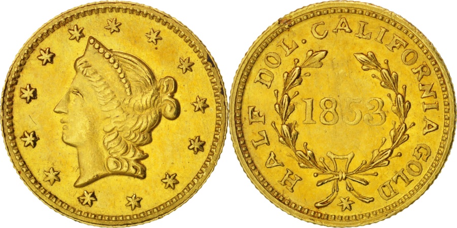 United States California Gold 1 2 Dollar 1853 Gold Gold Coins united-states-california-gold-1-2-dollar-1853-gold-gold-coins