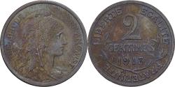 World Coins - France, 2 Centimes, Daniel-Dupuis, 1913, Paris, Bronze, , Gadoury:107