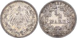 World Coins - Coin, GERMANY - EMPIRE, 1/2 Mark, 1906
