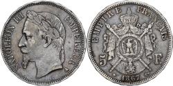 World Coins - France, Napoleon III, 5 Francs, 1867, Paris, Silver, , Gadoury:739