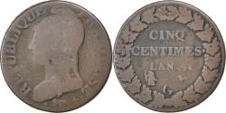 World Coins - Coin, France, Dupré, 5 Centimes, 1800, Geneva, , Bronze, KM:640.6