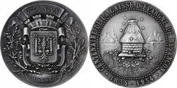 World Coins - France, Medal, Centenaire de la Caisse d'Epargne de Besançon, 1934, Silvered