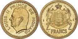 World Coins - Coin, Monaco, Louis II, 2 Francs, undated (1945), , Aluminum-Bronze