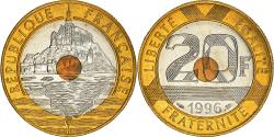 World Coins - Coin, France, Mont Saint Michel, 20 Francs, 1996, Paris,