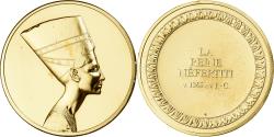 World Coins - France, Medal, Nefertiti, Gilt Bronze,