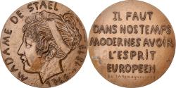 World Coins - France, Medal, Madame de Stael, 1967, MDP, Bronze, Hélène Guastalla,