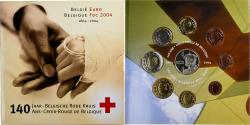 World Coins - Belgium, Coffret 1c. à 2€ + jeton, 140 ans de La Croix Rouge, BU, 2004