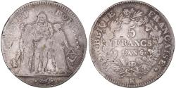 World Coins - Coin, France, Union et Force, 5 Francs, An 6/5, Bordeaux, , Silver