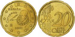 World Coins - Spain, 20 Euro Cent, 2001, Madrid, Nordic gold,