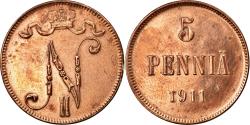 World Coins - Coin, Finland, Nicholas II, 5 Pennia, 1911, , Copper, KM:15