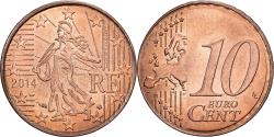 World Coins - France, 10 Centimes, Faulty, Flan error, 2014, MDP, Copper Plated Steel