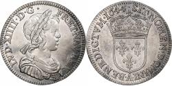 World Coins - France, Louis XIV, 1/4 Écu à la mèche courte, 1644, Paris, Point, Silver
