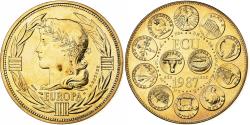 World Coins - France, Medal, Ecu Europa, Marianne, 1987, Gilt Bronze, Rodier,